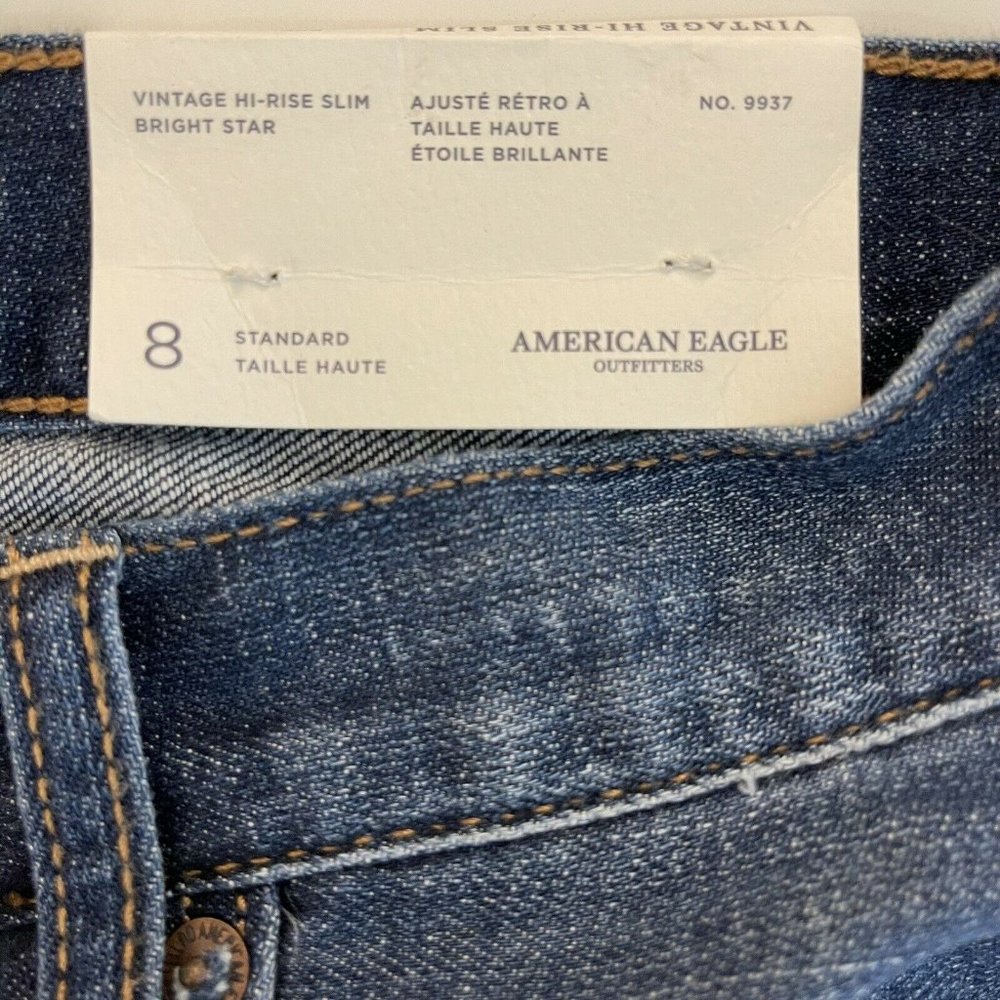 NEW American Eagle Vintage Hi Rise Slim Jeans 8 - Picture 9 of 12